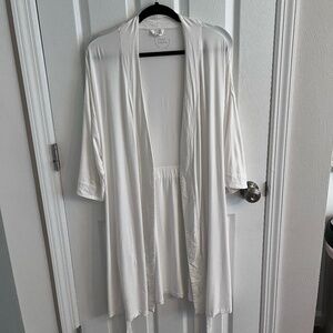 Women's Bamboo Stretch-Knit Kimono Robe Ivory Medium